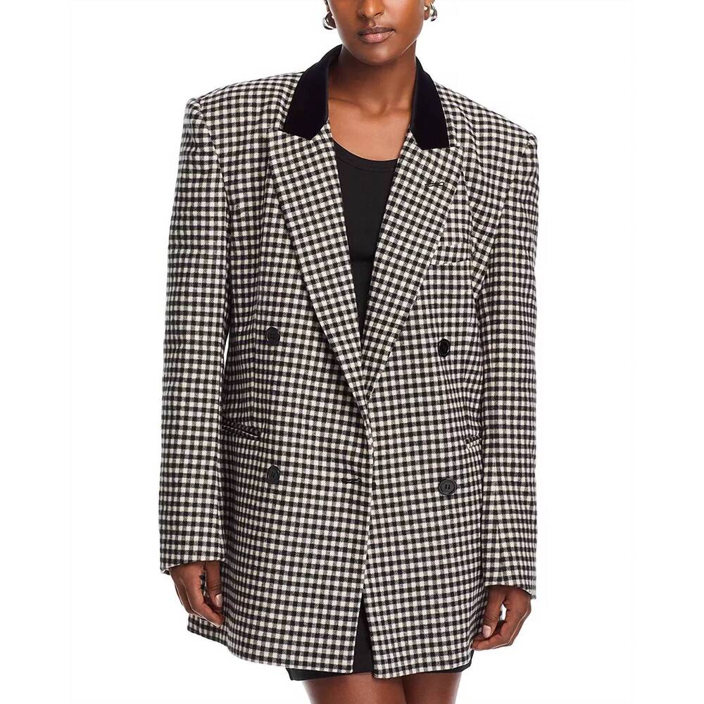 NEW RONNY KOBO doe checkered blazer in black, white